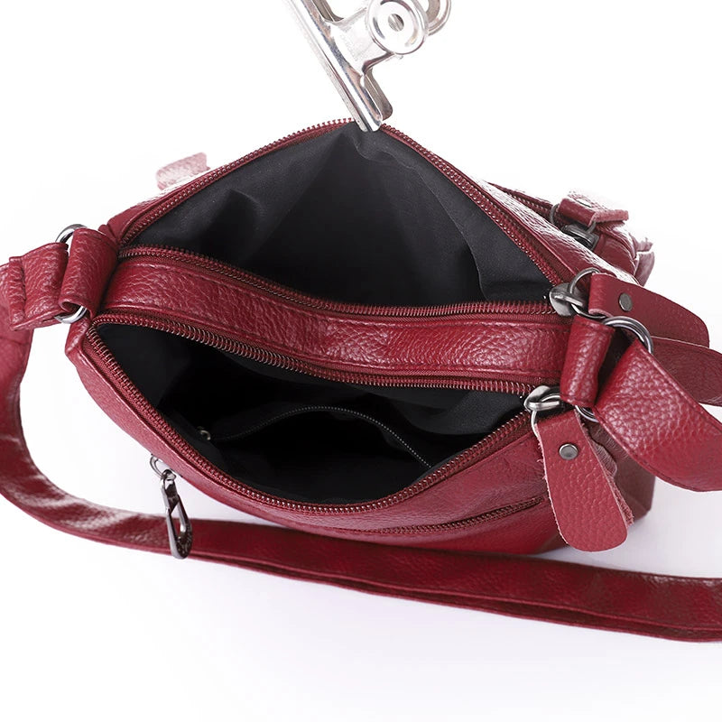 Flower Leather Handbag Shoulder Messenger Bag