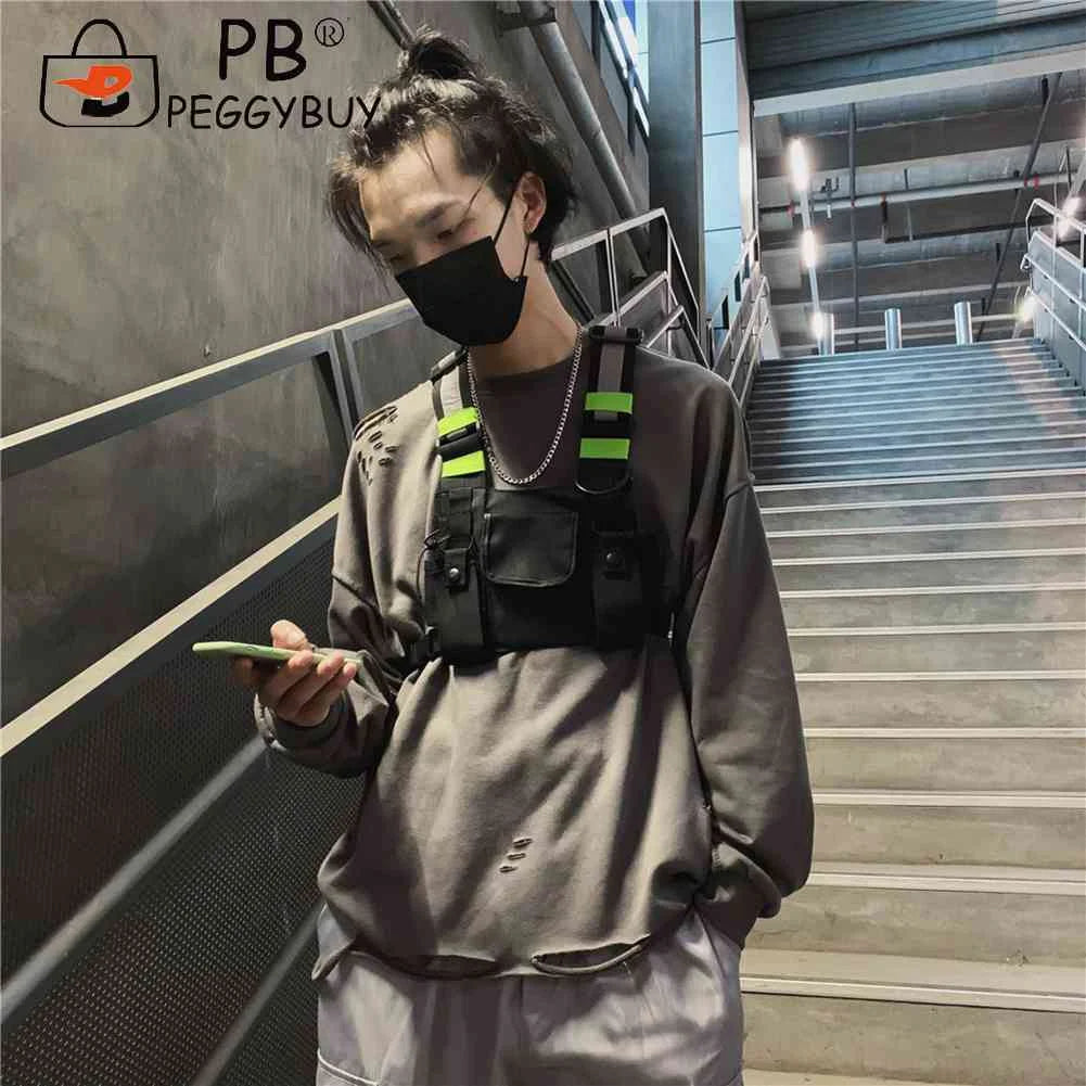 Reflective Tactical Bag Belt Bag Pouch Packs Men Women Streetwear