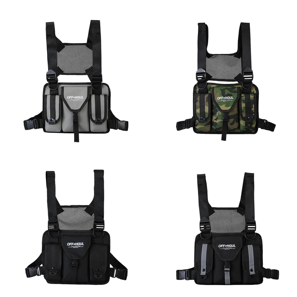 Multi-function Shoulder Waist Bags Hip-Hop Street Travel VestPacks