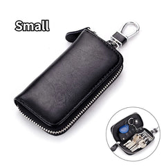 Leather Zipper Key Bag for Men and Women
