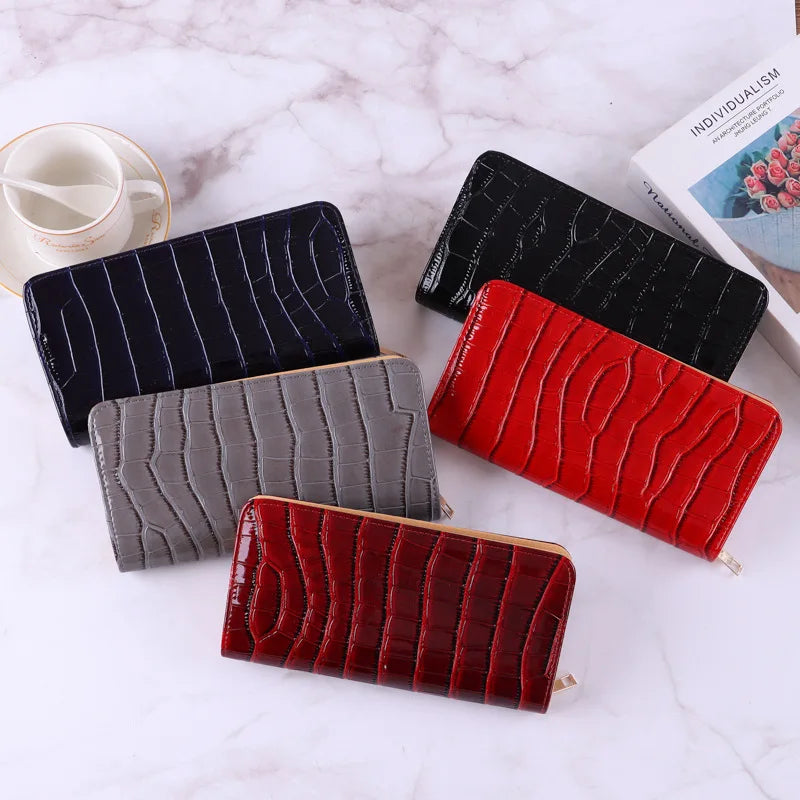 Crocodile Pattern Wallet Large Capacity Mobile Bag