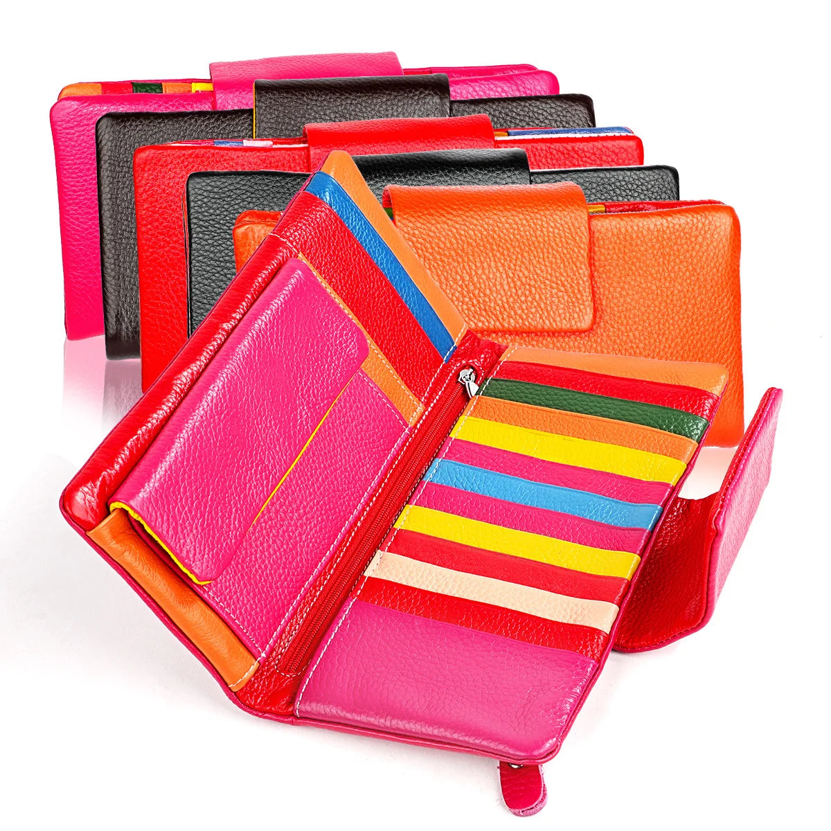 Anti-Theft Lady's Purse Wallet, Functional Long Wallet for Women