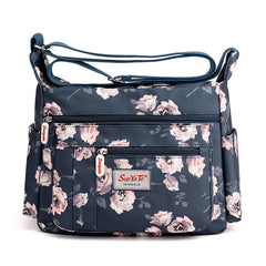 Multi-pocket Floral Pattern Women Bag Nylon Handbag