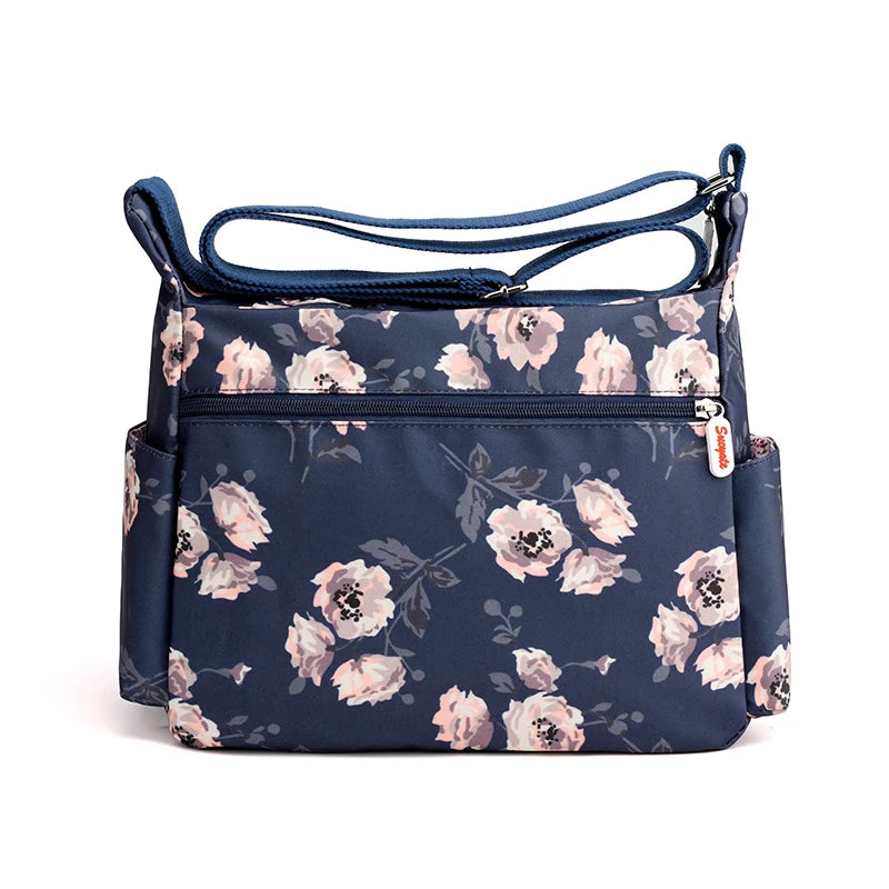 Multi-pocket Floral Pattern Women Bag Nylon Handbag