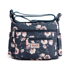 Multi-pocket Floral Pattern Women Bag Nylon Handbag