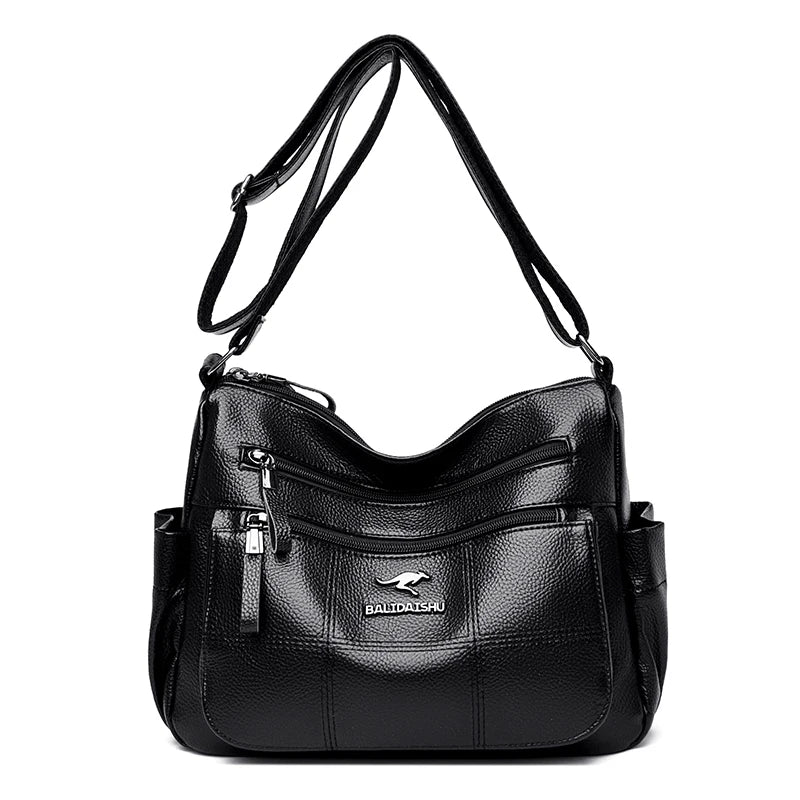 Multi-pocket Leather Crossbody Bags For Women Handbags Purses Lady Bag