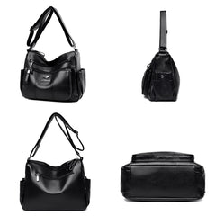 Multi-pocket Leather Crossbody Bags For Women Handbags Purses Lady Bag