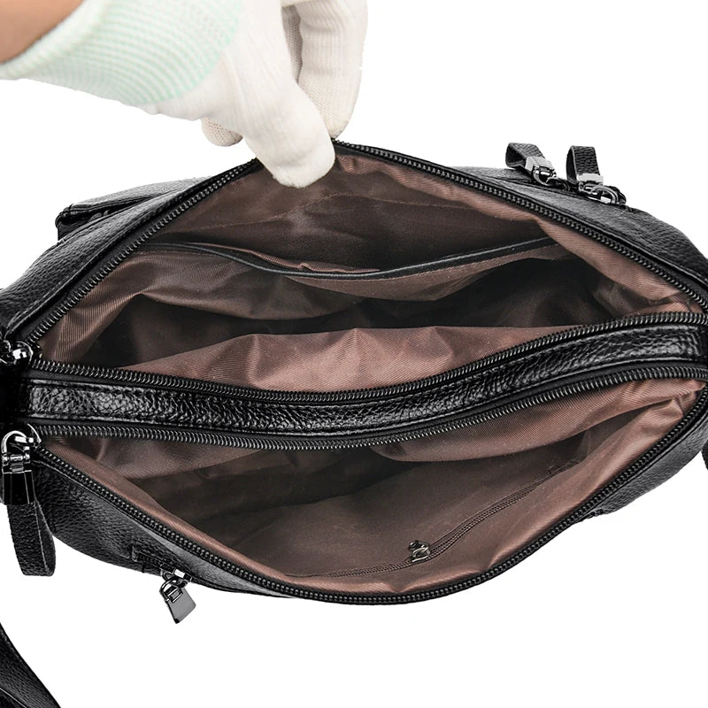 Multi-pocket Leather Crossbody Bags For Women Handbags Purses Lady Bag