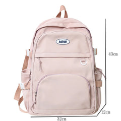 Multi-Pocket Nylon Woman Backpack Casual Student Rucksack High Capacity