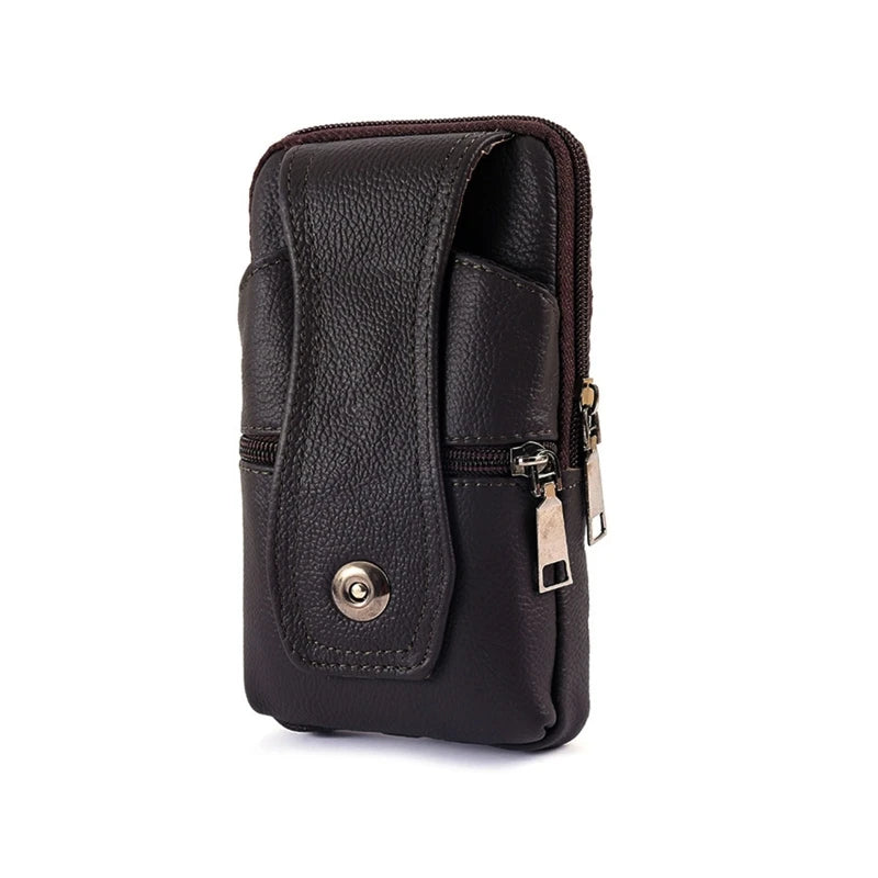 Men's Anti-theft PU Leather Crossbody Bag Phone Pouch Shoulder Pack
