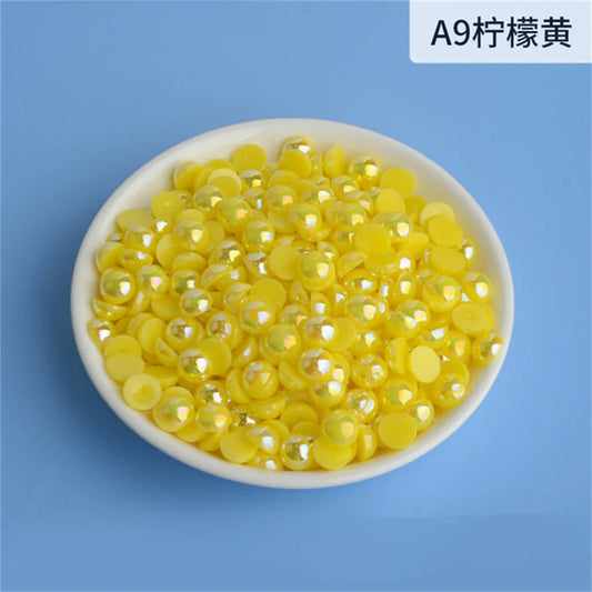 Large Bag 3-12mm Half Round AB Pearl Non-Heat Repair Glitter ABS Ornam