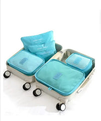 6-Piece Multicolor Travel Clothes Storage Bag Waterproof Portable Luggage
