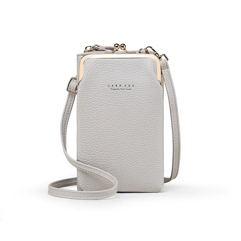 Multicolor Ladies Phone Bag Pu Leather Organizer Crossbody Bag