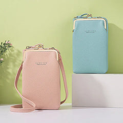 Multicolor Ladies Phone Bag Pu Leather Organizer Crossbody Bag