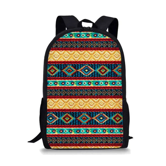 Ethnic Tribal Print School Bags Waterproof Women's Backpack