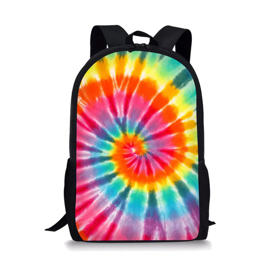 Tie-dye Print Girls School Backpack Large Capacity Satchel