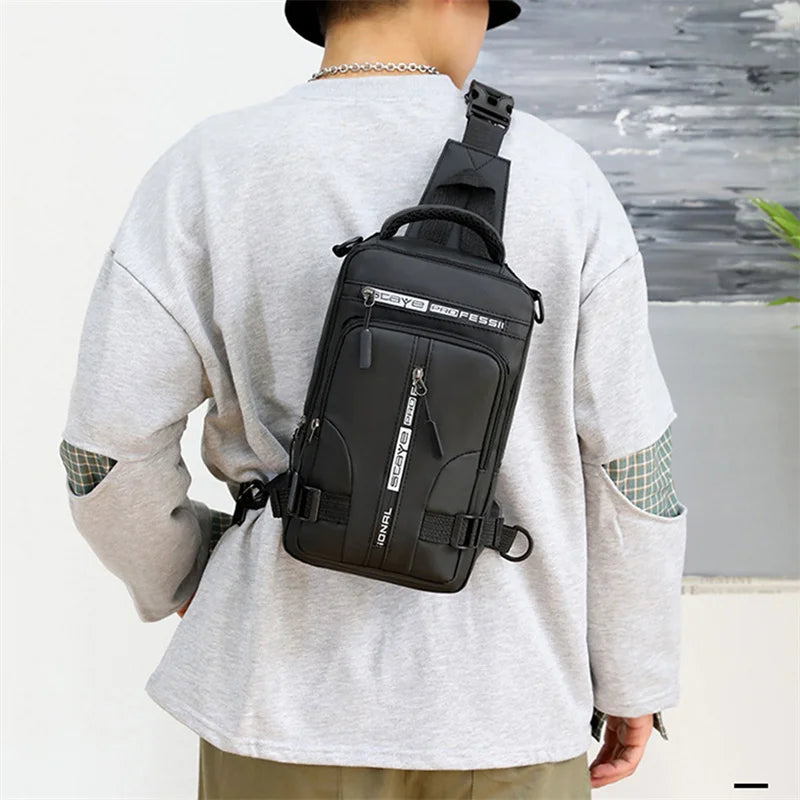 Anti-Theft Men's Crossbody Bag with USB Charging