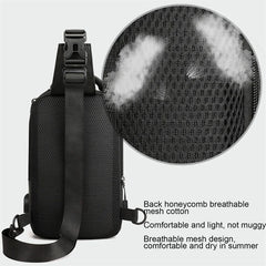 Anti-Theft Men's Crossbody Bag with USB Charging