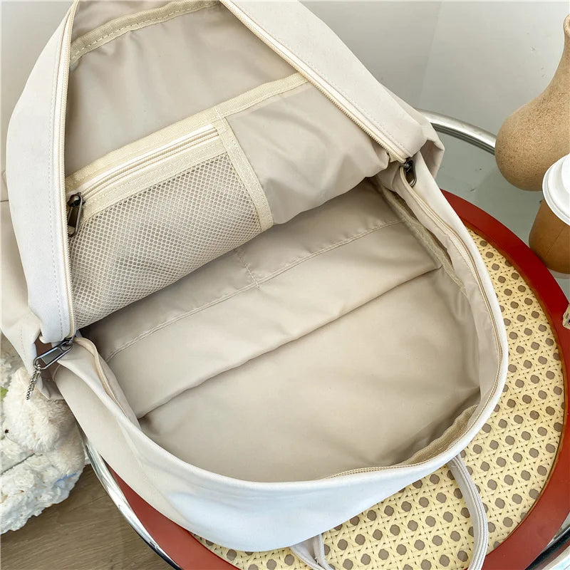 Double Zipper Women Backpack Girls Laptop Shoulder Bag