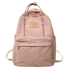 Double Zip Women Backpack Student Shoulder Bag