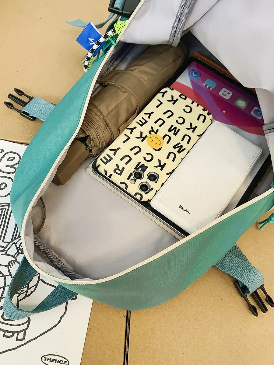 Double Zipper Women Backpack Teenager Girls Laptop Backpack