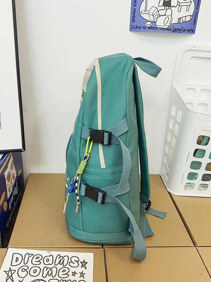 Double Zipper Women Backpack Teenager Girls Laptop Backpack