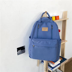 Double Zip Women Backpack Student Shoulder Bag