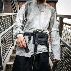 Men Crossbody Bags Waterproof Nylon Chest Pack Hip Hop Style