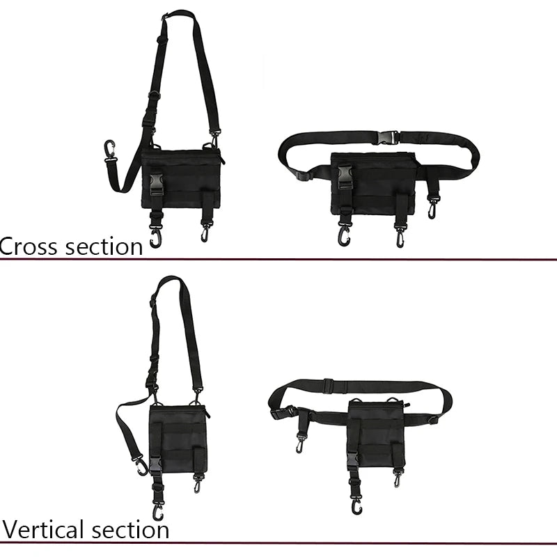 Men Crossbody Bags Waterproof Nylon Chest Pack Hip Hop Style
