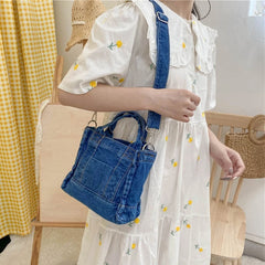 Multifunction Denim Crossbody Bag Women Casual Lightweight Tote Bag