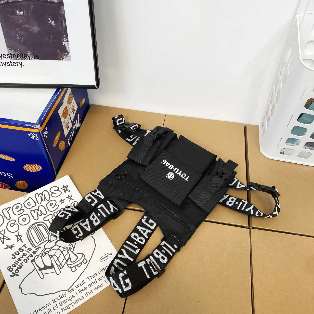 Tactical Chest Bag with Chain Techwear Mini Backpack