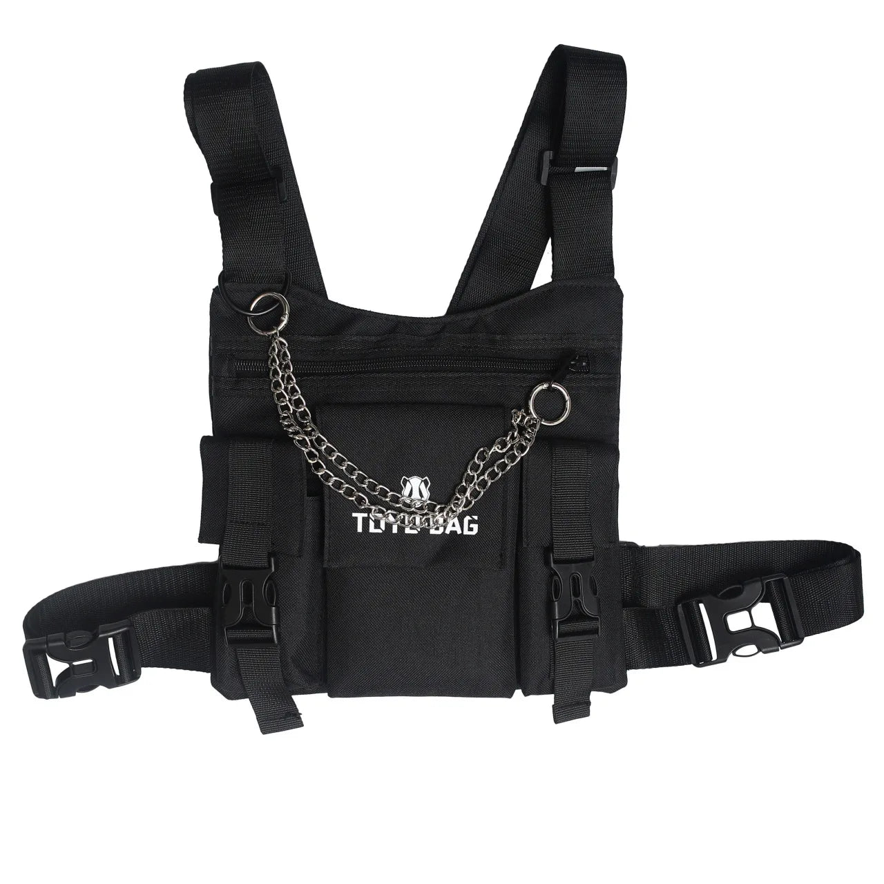 Tactical Chest Bag with Chain Techwear Mini Backpack