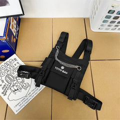 Tactical Chest Bag with Chain Techwear Mini Backpack