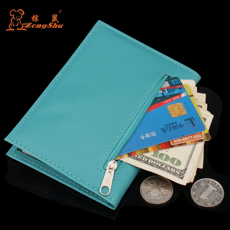 PU Leather Passport Holder with Zipper - Multifunction