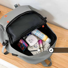 Nylon Embroidered College Student School Bag Backpack