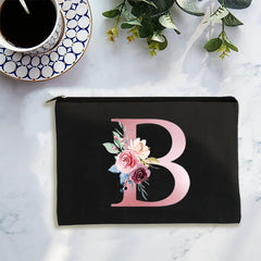 Pink Letters Print Makeup Bag Cosmetic Storage Bag
