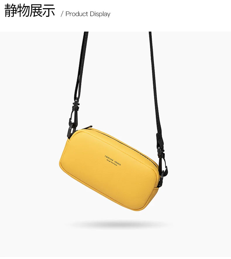 Multifunctional PU Leather Women Fashion Belt Bag Zipper Crossbody