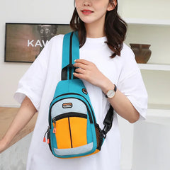 Sporty Patchwork Crossbody Bag for Women Oxford Travel Shoulder Bagpack