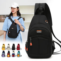 Sporty Patchwork Crossbody Bag for Women Oxford Travel Shoulder Bagpack