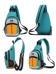 Sporty Patchwork Crossbody Bag for Women Oxford Travel Shoulder Bagpack