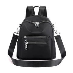 Women's Double Zipper Travel Backpack Nylon Shoulder Bag