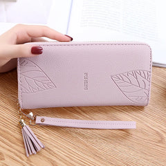 Women's PU Leather Long Wallet Multi-card Clutch Zipper Purse