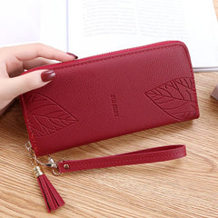 Women's PU Leather Long Wallet Multi-card Clutch Zipper Purse