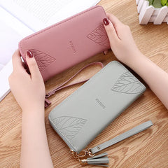 Women's PU Leather Long Wallet Multi-card Clutch Zipper Purse