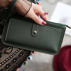 Women Long Wallet Clutch Zipper Purse with PU Leather