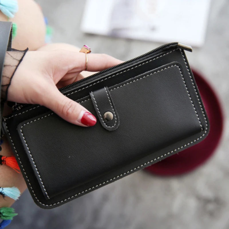 Women Wallet PU Leather Long Wallet Multi-functional Clutch