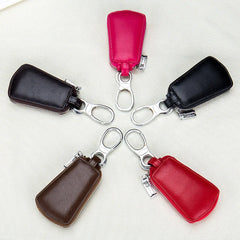 Leather Car Key Holders Housekeeper Retro Home Keychain Case