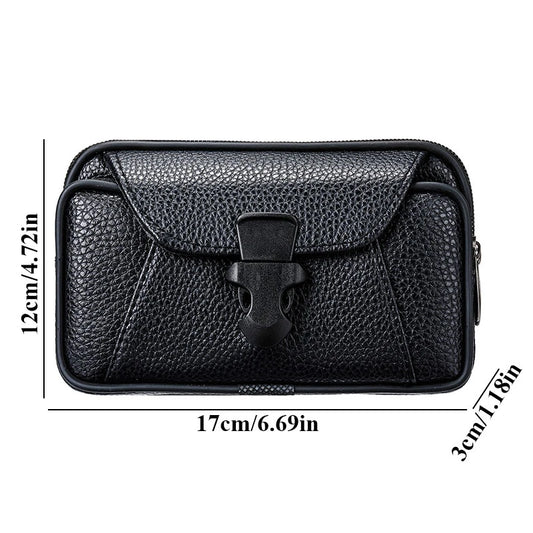 Men's Leather Belt Bag Business Style Wallet Case