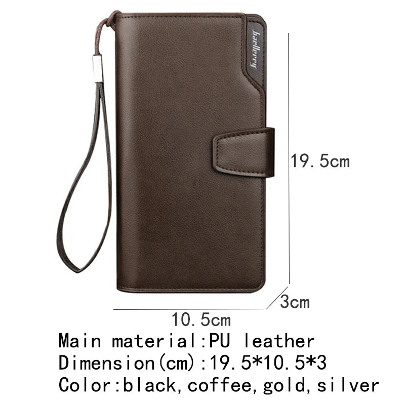 Multifunctional Men's Wallet with Zipper and Hasp Purses