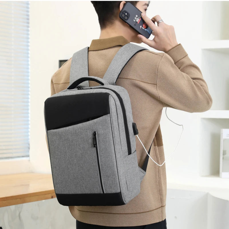 Waterproof Backpack Large Capacity USB Charging School Bag Pack Men